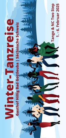 Flyer zur Winter-Tanzreise 2025 in Bad Gottleuba der Tanzschule Zielonka